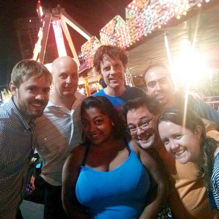 In line with the gang for BUMPER CARS at The Ex!