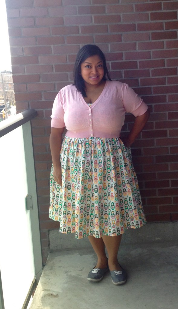 Petite Plus Meow wearing Tatyana Nesting Doll